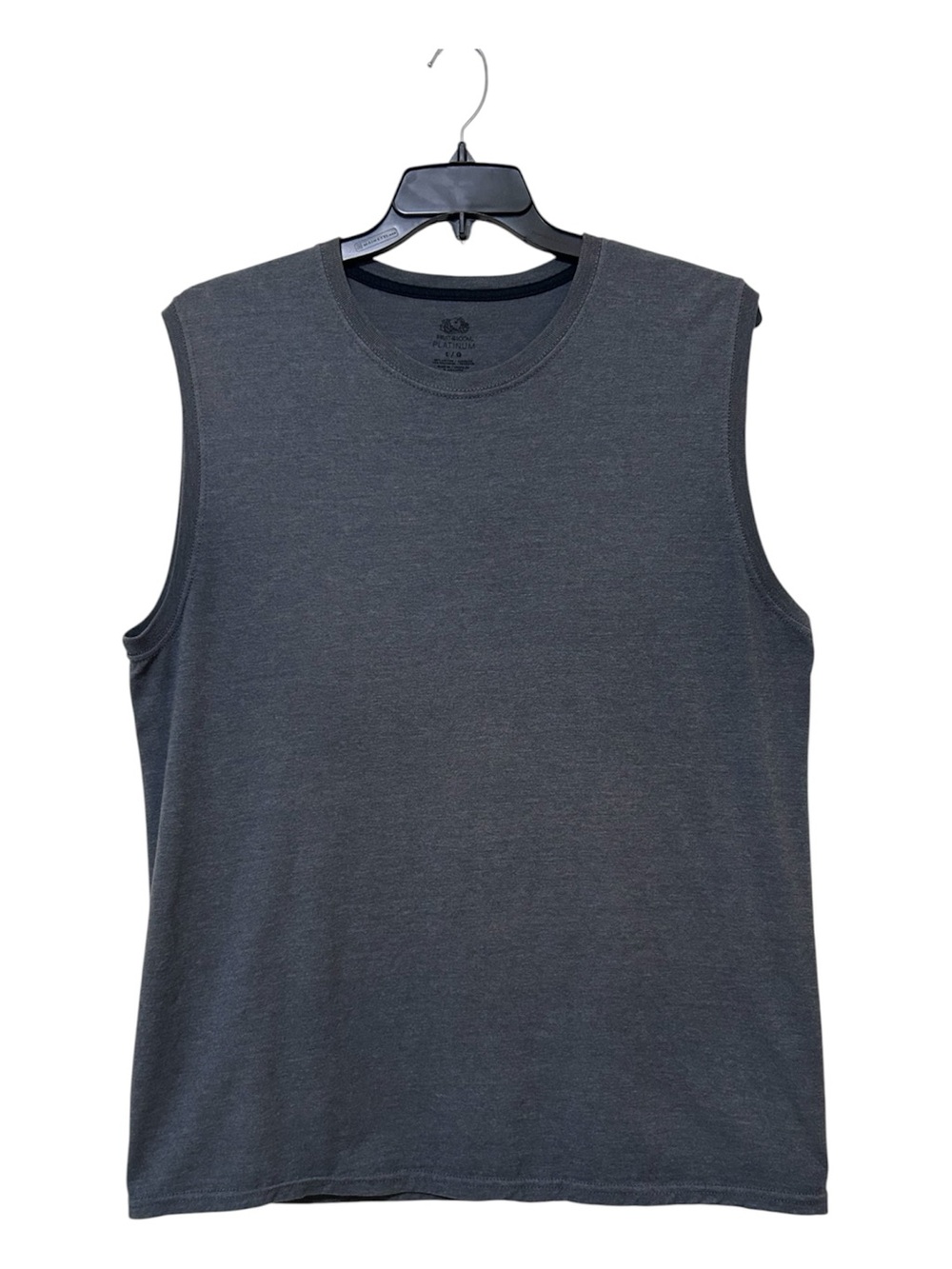 Fruit of the Loom Platinum Charcoal Grey Sleeveless Crew Neck Workout Tee Large